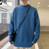 Męskie swetry w stylu koreański mężczyźni Turtleeck moda szczupła fit pullover swobodne dzianiny pullover męski solidny 221130