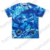 Camisetas de hombre Summer New White Gradient Tie Dye Impreso Cuello redondo Camiseta de manga corta unisex Letra en la parte posterior