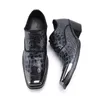 Mode hommes chaussures à lacets 6.5 cm talons hauts en cuir robe hommes chaussures bout carré affaires fête et mariage chaussures mâle