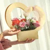 Emballage cadeau 6 pièces Kraft papier boîtes à fleurs mariage Rose Bouquet Arrangements sac d'emballage de poche amour panier décoration