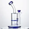 Rosa Glasbong 8 Zoll Wasserpfeifen 5 mm dick Dab Rig Wasserpfeifenschale Wabenduschkopf Perc Bongs berauschende Minipfeife Wachs Bohrinseln Rauchen gebogenes Rohr