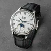 Superclone LW zegarek Auto Zegarek Men Men Chronograph Sapphire Moon Luxury Faza Automatyczna data Kalendarza mechaniczna CWXF