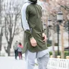 Men's Hoodies Mandylandy Muslim Men Colorblock Plus Size Long Section Sweatshirts Hood Zipper Pullover Sleeve Length