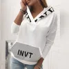 Kvinnors hoodies tröjor streetwear kvinnor brev tryck tröja hösten casual långärmad pullover toppar lady vinter huvkrage kawaii blusa 221130