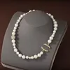 Pearl Necklace Luxury Designer smycken för kvinnor mode halsband kvinnor bröllopskedjor hängen med diamant c tillbehör gåvor id3h