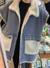 Frauenwesten Nicemix Denim mit mittlerer Lamm Wolle Weste Velvet dicke ärmellose Jacke Harajuku Street Stitching Mehrfachschichtmantel