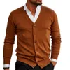 Hommes chandails Vintage hommes tricoté manteau boutons col en v automne hiver vêtements d'extérieur couleur unie à manches longues Cardigan tricots 221129