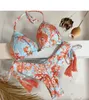 womens new swimwear multicolor print lace-up bikini Swimsuit swimming fashion two-piece sexy Thong string pants bikinis underwear swimsuits Beach suits