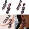 Bengelen kroonluchter bohemianfashion sieraden overdreven oorbellen colorf stenen kralen Danlge Long Stud Drop levering dhdw1