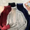 Chandails pour hommes automne hiver épais couleur unie col roulé col à manches longues chaud basique classique tricot 221130