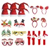 Decorazioni natalizie Set di decorazioni allegre Cappelli di Babbo Natale Pupazzo di neve ElK Occhiali Fascia per capelli per bambini Bambini per adulti Anno 2023 Regalo 221130