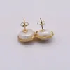Stud Earrings Handmade White Natural Freshwater Pearl Gold Real Baroque 2022 Fashion Gifts
