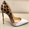 Scarpe da donna in pelle verniciata con stampa leopardata sexy Stivali a punta 10cm Décolleté con tacco sottile in morbida pelle Tacco alto iwomen039s Abito