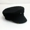 Berets Simproidery RB Hat Women Men Street Fashion Style Sboy Hats Black Flat Top Caps Drop Ship Cap 221130