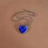 Catene Cristalli blu Collana con ciondolo a cuore Regalo di San Valentino di collane con cornice romantica per le donne Regali Promessa Amore Ricordo 2022