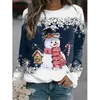 Women's Hoodies Sweatshirts in Ladies Top Piece Splicing Colorful Scarf Snowman Long Sleeve Printing Comfortable christmas Sweater Women clothing 221130