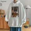 Męskie bluzy bluzy drukowane mężczyźni Vintage Fashing Fasher Lose Lose Hooded Pockets HARAJUKU Daily Trendy Streetwear BF 221129