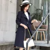 Kvinnors trenchrockar brittisk stil kvinna klassisk dubbelbröst kappa vattentät regnrock affärsutkläder