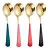 Dinnerware Sets 4Pc High Quality Soup Spoon Stainless Steel Creative Cute Dinner Table For Kids Portable Kitchen Tools