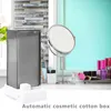 Förvaringslådor Automatisk bomullsplatta Dispenser Tryck på Square Holder Vanity Makeup Pads Organizer Box Bag
