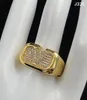 مصمم أزياء فرقة Rhinestone Band Ring Gold Fahult Lells Bague Women Jewelry Party Hight