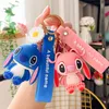 Cartoon PVC Keychains Animation Straps Charms Doll Blue and Pink Key Ring Pendant Car Bags Ornaments Big Size Anime Dolls