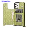 Lyxiga plånbokfodral för iPhone 13 Pro Max Women Men Multifunktionella PU-läder Magnetkort Hållare Telefonfodral med kreditkortslucka Klassiskt mönsterdesigner Cover