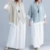 Vêtements ethniques 3 couleurs traditionnelles chinoises pour femmes chemise en lin hauts vintage cardigan costume Tang costume décontracté uniforme Hanfu