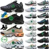 2024 Chaussures de course Baskets de sport Baskets Noir Cool Gris Cerise Néon Olive Pure Platinum Bleu Foncé Tn Plus Hommes Femmes Bubblegum Yolk Hommes