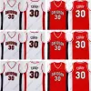 NCAA Davidson Wildcats 30 Curry Basketball Wear Jerseys Red Stitched Stephen College Jersey Men Color Team Emb