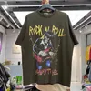 Camisetas de hombre Heavy metal hip-hop libra de lavado camiseta de manga corta T221130