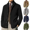 Mens Sweaters Cardigan Chic Soft Rapel Herfst Winter Casual Pure Color Knitted Coat Streetwear Sweater Knitwear 221130