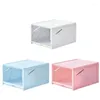 Boîte de rangement de vêtements en plastique transparent, boîte à chaussures empilable, conteneur organisateur, présentoir de Collection de baskets pour hommes et femmes M17D