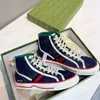 10A TBTGOL Homens Grid High Top Sneakers 1977 Designer Sapatos Mulheres Verde Vermelho Web Stripe Canvas Flats Off The Runner Trainers Borracha Sole Sh