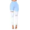 Jeans pour femmes Mode Tie Dye Bleu Blanc Dégradé Denim Lâche Casual Pantalon Long Ripped Crayon Jean Pantalon 2022 Slim Hip Lift Vêtements