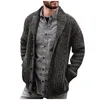 Hommes chandails Gilet Cardigan chaud hiver col châle bouton devant câble tricoté manteau veste Jersey Hombre 221130