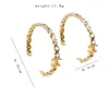 Designer di marchi di lusso placcati in oro 18 carati Doppie lettere Catena con clip a bottone Geometrica Donne famose Argento 925 Rotondo con strass di cristallo Orecchino Festa di nozze Jewerlry