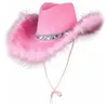 Boinas de lantejoulas chapéu de cowgirl feminino despedida de solteira para adultos chapéus de cowboy festa