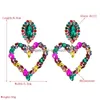 Bengelen kroonluchter mode -sieraden overdreven perzik hart diamant bengelen oorbellen colorf rhinstone stud earring drop levering dh2bv