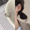 Boucles d'oreilles créoles origine été minimaliste or argent couleur métal étoile courbe cercle ouvert Clip pour femmes strass boucles d'oreilles bijoux