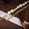 Pearl Necklace Luxury Designer Jewelry For Women Fashion Necklaces Womens Wedding Chains Pendants With Diamond C Accessories Gifts