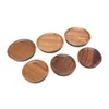 Natural Wooden Beverage Drinkware Lid 70mm 90mm Environment Friendly Round Bottle Cap Jar Bamboo Lids P1130