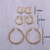 Hoop -Ohrringe dicke Rohrgold f￼r Frauen Edelstahl Minimalist Classic No Fade Schmuck 2022