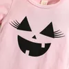 衣類セットフォーカスノーム0-24m幼児の女の子の女の子の服ハロウィーンプリント半袖ロンパーカボチャパンツ