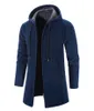 Mens Jackets Autumn Winter Cashmere Cardigan Hooded Fleece Knitting Sweaters Coat Male Warm Thick Windbreaker 221129