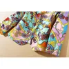 Fatos de treino femininos de alta qualidade Conjunto de trajes de passarela femininos com entalhe manga longa calça blazer estampa floral vintage