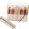 Painting Pens 38 pcsset Paint Brushes with Canvas Bag Case Long Wooden Handle Synthetic Hair Art Supplies for Oil Acrylic Watercolor 221130