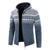 Herentruien Winterjas Casual Slim Plaid Print Fleece Dikke Warm Hooded Cardigan Hoogwaardige katoen 221130