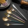 Dinnerware Sets Stainless Steel Tableware Eco Friendly Cutlery Set Knife Fork European Western Steak Dessert Spoon Coffee