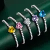 Rhinestones Bracelets For Women Luxury Heart Shape Cubic Zirconia Bracelets Party Wedding Fashion Jewelry Birthday Gift